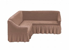 Чехол стрейч на угловой диван с оборкой Цвет Капучино арт. 229/400.211